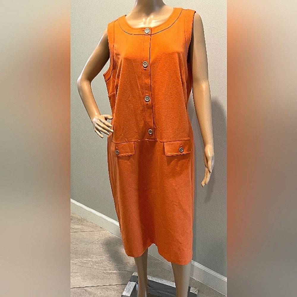 Talbots Ponte Knit Sheath With‎ Gold Buttons.  Size 16W.   New With Tags